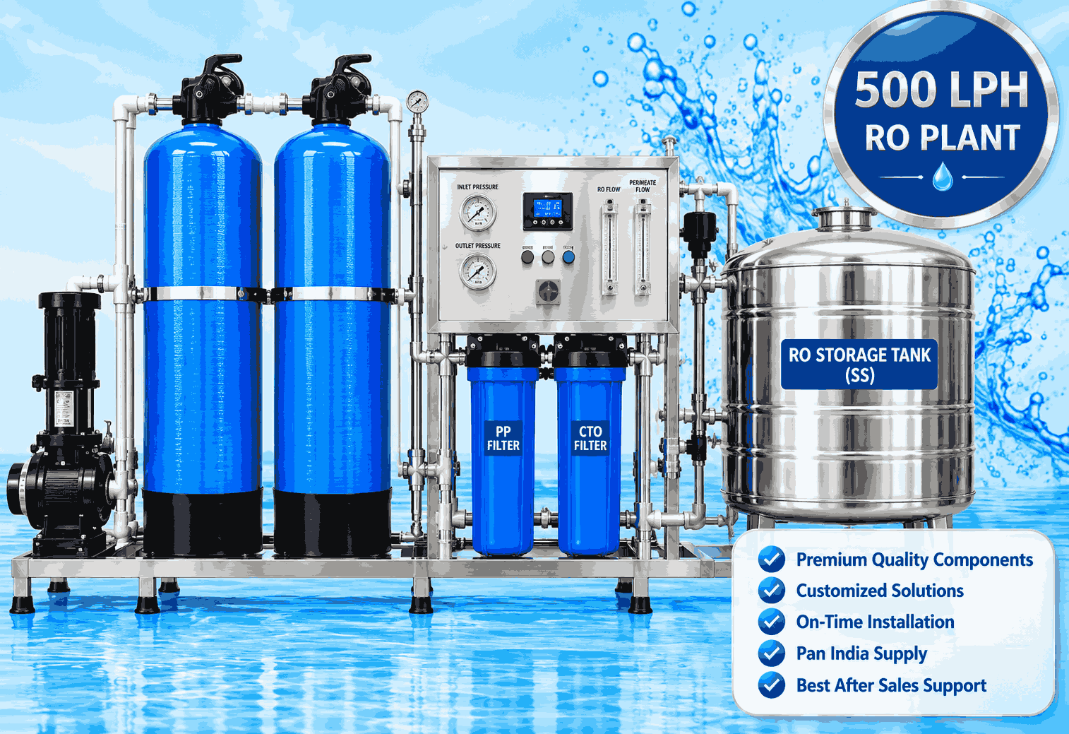 500 LPH industrial RO plant by Rishabh Raj Enterprises